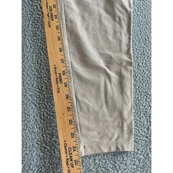 Eileen Fisher Pnnts Large Cropped Straight Leg Pull On Stretch Beige Cream Comfy - Picture 8 of 11